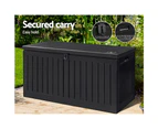 Gardeon Outdoor Storage Box 270L Container Lockable Garden Bench Tool Shed Black