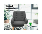 Artiss Armchair Lounge Chair Fabric - Charcoal