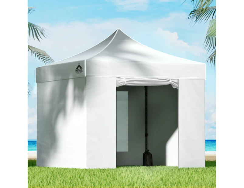Instahut Gazebo 3x3 Pop Up Marquee Folding Tent Wedding Gazebos Camping Outdoor Shade Canopy White
