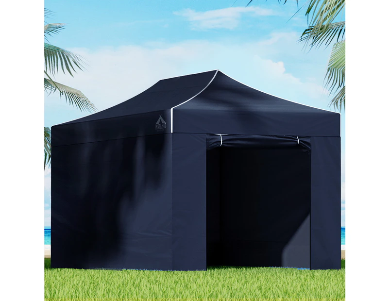 Instahut Gazebo 3x4.5 Pop Up Marquee Folding Tent Wedding Gazebos Camping Outdoor Shade Canopy Navy
