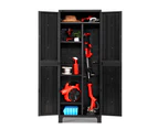 Gardeon 173cm Outdoor Storage Cabinet Box Lockable Cupboard Sheds Garage Adjustable Black