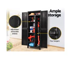 Gardeon 173cm Outdoor Storage Cabinet Box Lockable Cupboard Sheds Garage Adjustable Black