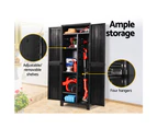 Gardeon Outdoor Storage Cabinet Box 173cm Lockable Cupboard Sheds Garage Adjustable Black