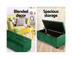 Artiss Storage Ottoman Blanket Box 98cm Velvet Green