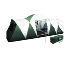 Weisshorn Camping Tent 12 Person Hiking Beach Family Tents 3 Rooms Green