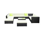 Gardeon 13-Piece Outdoor Sofa Set Wicker Couch Lounge Setting Cover