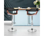 Artiss Selina Bar Stools Set of 2 Swivel Kitchen Chairs Black