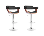 Artiss Selina Bar Stools Set of 2 Swivel Kitchen Chairs Black