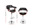 Artiss Selina Bar Stools Set of 2 Swivel Kitchen Chairs Black