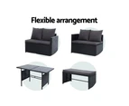 Gardeon Outdoor Dining Set Sofa Lounge Setting Chairs Table Bench Black Cover