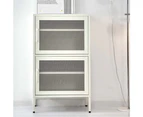 ArtissIn Double Mesh Door Storage Cabinet Organizer Bedroom White