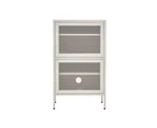 ArtissIn Double Mesh Door Storage Cabinet Organizer Bedroom White