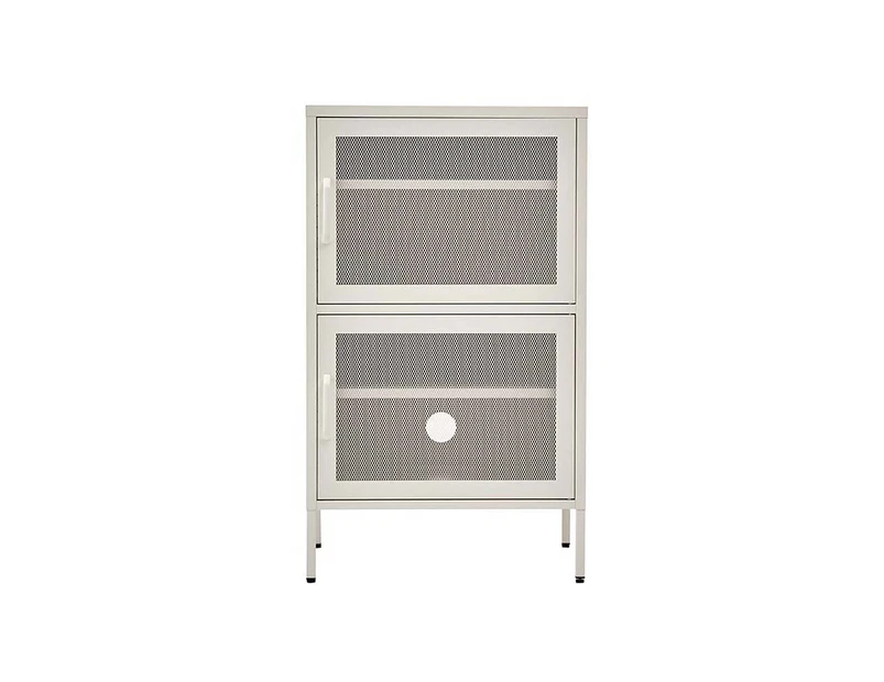 ArtissIn Double Mesh Door Storage Cabinet Organizer Bedroom White