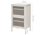 ArtissIn Double Mesh Door Storage Cabinet Organizer Bedroom White