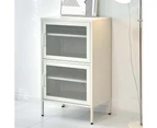 ArtissIn Double Mesh Door Storage Cabinet Organizer Bedroom White