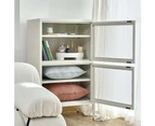 ArtissIn Double Mesh Door Storage Cabinet Organizer Bedroom White