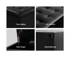 Artiss Storage Ottoman Blanket Box 97cm Leather Black