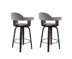 Artiss Bar Stools Kitchen Stool Dining Chairs Grey Suede