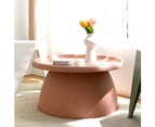 Artiss Coffee Table Round 71CM Plastic Pink