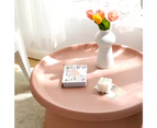 Artiss Coffee Table Round 71CM Plastic Pink