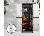 Gardeon 173cm Outdoor Storage Cabinet Box Lockable Cupboard Sheds Garage Adjustable Beige