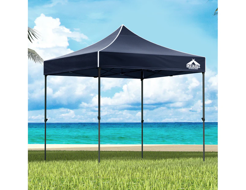 InstaHut Gazebo Pop Up Marquee 3x3m Folding Tent Wedding Outdoor Camping Canopy Gazebos Shade Navy