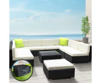 Gardeon 10-Piece Outdoor Sofa Set Wicker Couch Lounge Setting Cover