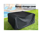 Gardeon 9-Piece Outdoor Sofa Set Wicker Couch Lounge Setting Cover