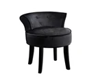 Artiss Vanity Stool Velvet Black Abella