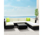 Gardeon 8-Piece Outdoor Sofa Set Wicker Couch Lounge Setting 7 Seater