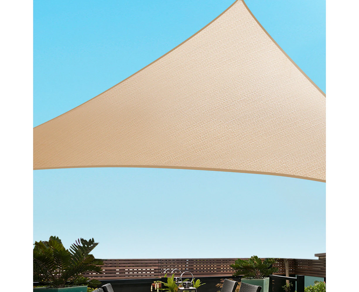 InstaHut Waterproof Shade Sail 5x5x5m Rectangle Sand 95% Shade Cloth