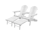 Gardeon 2PC Adirondack Outdoor Chairs Wood Foldable Sun Lounge Patio Furniture