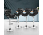 Bar Stools Set of 4 Gas Lift Swivel Kitchen Stool Chairs Black