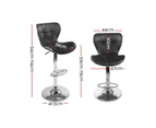 Artiss 4x Bar Stools Gas Lift Leather Seat Black