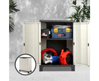 Gardeon 92cm Outdoor Storage Cabinet Box Lockable Cupboard Sheds Garage Adjustable Beige