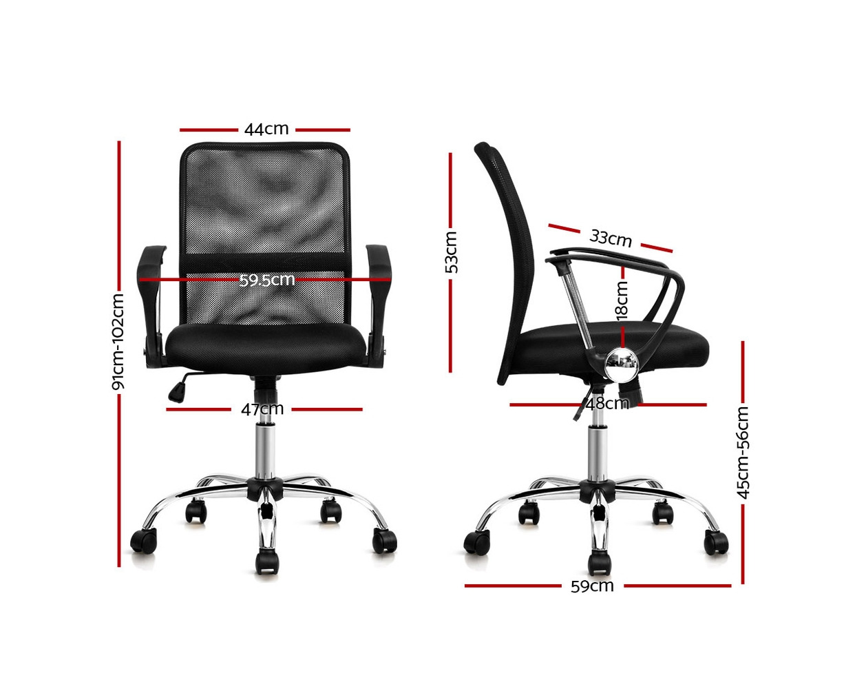 Artiss office chair gaming chair computer store mesh chairs executive mid back black