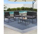 4PC Outdoor Furniture Patio Table Chair Black