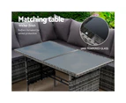 Gardeon Outdoor Dining Set Sofa Lounge Setting Chairs Table Ottoman Lawn Grey