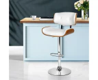 Artiss Bar Stools Gas Lift Leather White