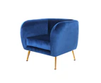 Artiss Armchair Lounge Arm Chair Sofa Accent Armchairs Chairs Couch Velvet Navy