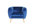 Artiss Armchair Lounge Arm Chair Sofa Accent Armchairs Chairs Couch Velvet Navy