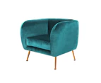 Artiss Armchair Lounge Sofa Arm Chair Accent Chairs Armchairs Couch Velvet Green