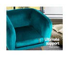 Artiss Armchair Lounge Sofa Arm Chair Accent Chairs Armchairs Couch Velvet Green