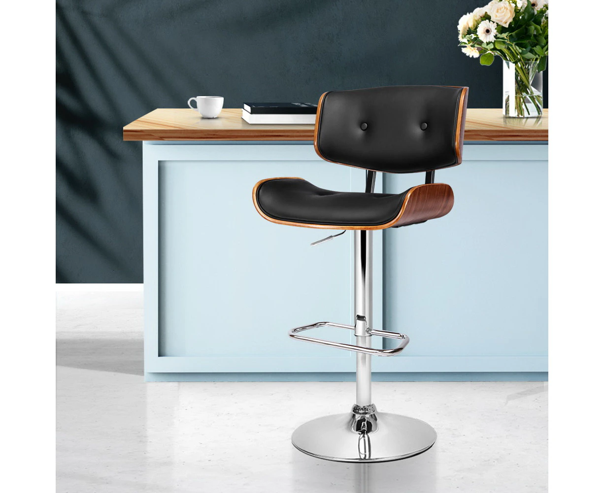 Artiss Bar Stools Gas Lift Leather Black