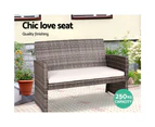 Gardeon 4 PCS Outdoor Sofa Set Rattan Chair Table Setting Garden Furniture Grey