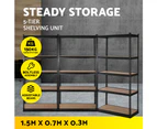 Giantz 3x1.5M Garage Shelving Warehouse Rack Pallet Racking Storage Shelves Steel Black
