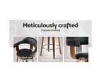 Artiss 2x Bar Stools Leather Seat Wooden Legs