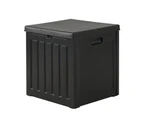 Gardeon Outdoor Storage Box 80L Container Lockable Garden Toy Tool Shed Black