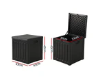 Gardeon Outdoor Storage Box 80L Container Lockable Garden Toy Tool Shed Black