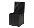 Gardeon Outdoor Storage Box 80L Container Lockable Garden Toy Tool Shed Black